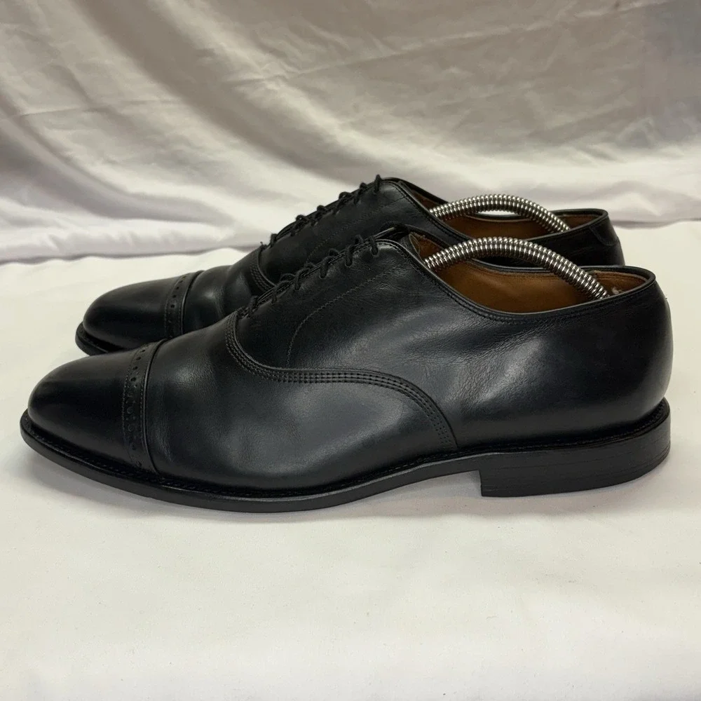 Allen Edmonds Byron Dress Shoes Men's US 11 3E Wide Black Leather Oxford Cap Toe